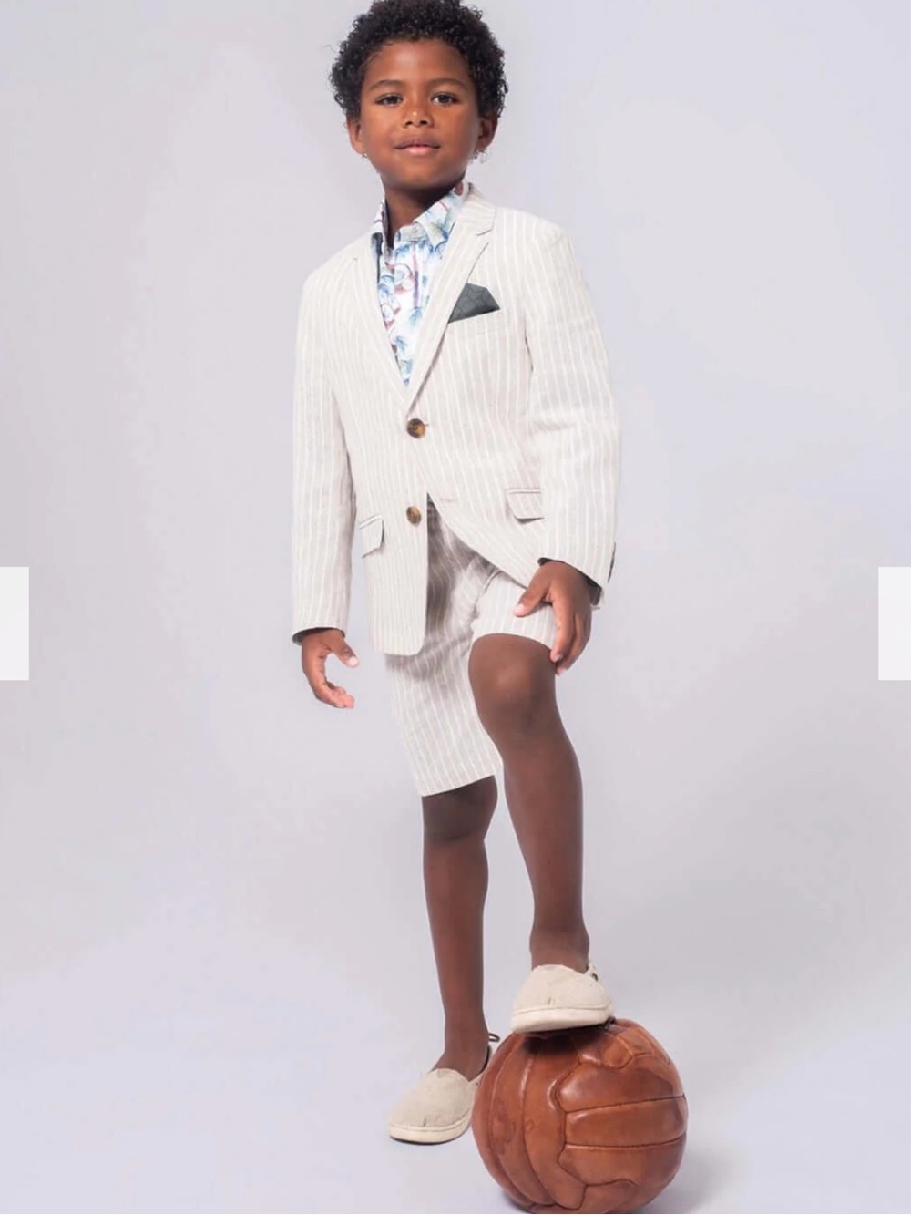 NWT APPAMAN boys striped linen SUIT blazer pant set size 12